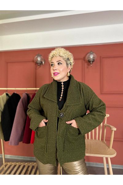 Store Khaki Short Boucle Jacket