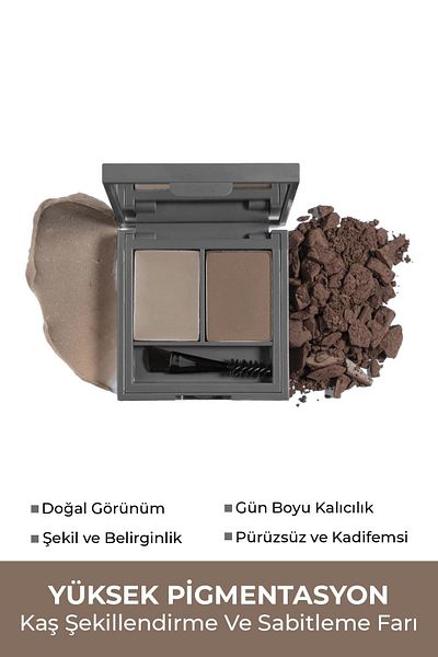 Alix Avien Dark Brown Eyebrow Shaping and Defining Fixing Shadow - Perfect Fix Brow Palette 703 Brown