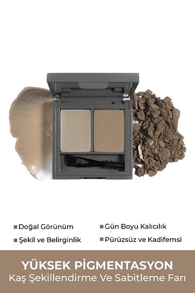 Alix Avien Light Brown Eyebrow Fixing Shadow - Styling & Highlighter, Perfect Fix Brow Palette 701 Brown
