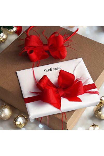 SavBrand Kırmızı Anne Bebe Lohusa Taçı ve Bebe Bandanası (Yılbaşı Seti)