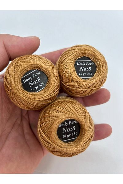 ALMİŞ Almiş Perle Etamine-Cross Stitch Σετ 10 κλωστών (10 Gr-No:8) Καφέ Αποχρώσεις