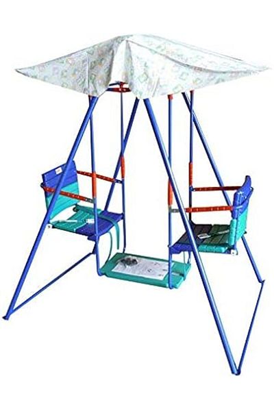 ALBADER Double Seater Baby Swing Set with Safety belt, Stand and Foot rest, Kids Swing