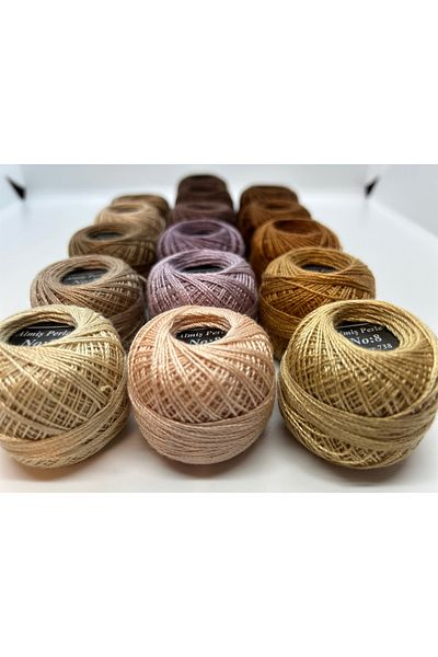 ALMİŞ Almiş Perle Etamine-Cross Stitch Σετ 16 κλωστών (10 GR-NO:8) Καφέ Αποχρώσεις