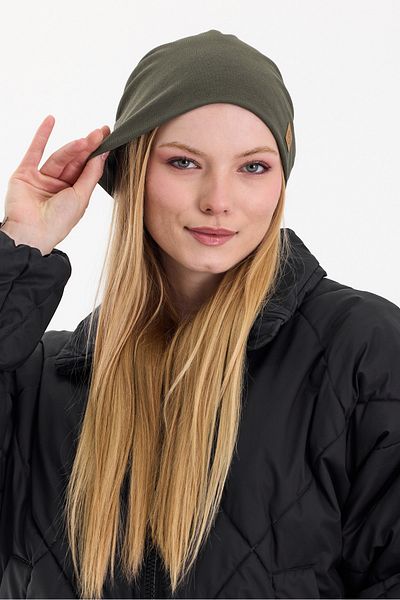 Butikgiz Khaki Thermal 100% Cotton Soft 2 Style in 1 Beret Premium Cuts Series