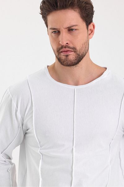 rammers Tricou cu mânecă lungă, cu guler larg, cu dungi