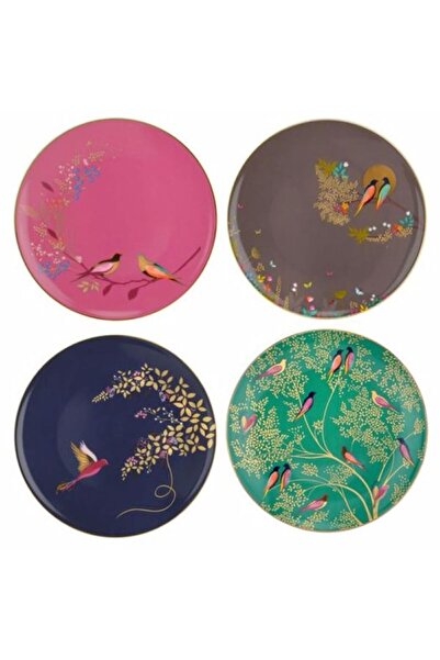 Portmeirion طقم أطباق كيك تشيلسي من سارة ميلر مكون من 4 قطع