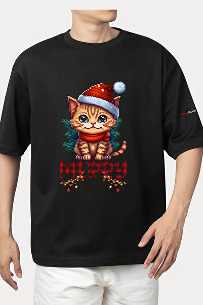 Unisex Oversize Christmas Baskılı Hoodie