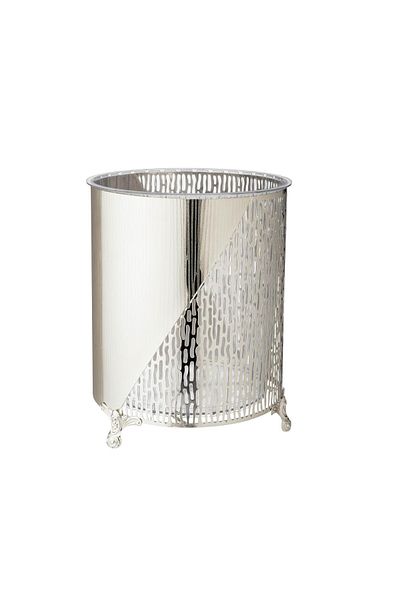 Dania Silver metal basket and napkin set