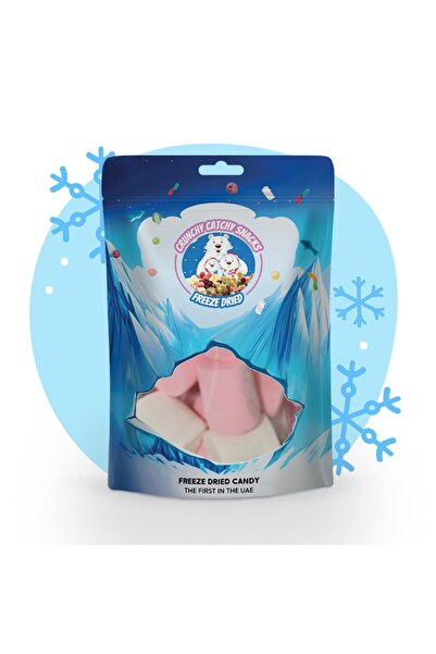 Crunchy Catchy Snacks مارشميلو مجفف بالتجميد (وردي وأبيض) كبير 150 جرام