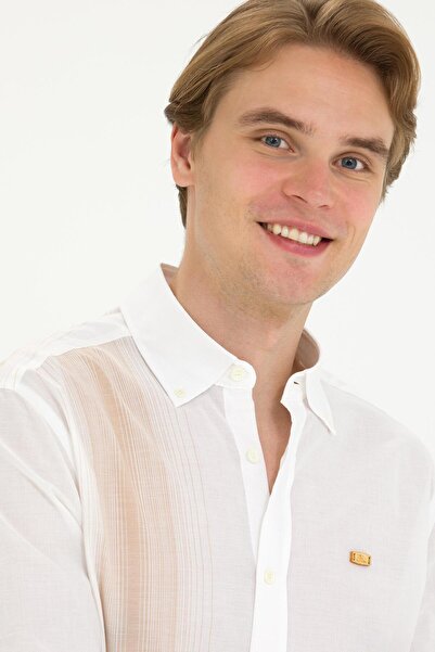 U.S. Polo Assn. Comfort Fit Dik Yaka Deve Tüyü Erkek Gömlek Orados