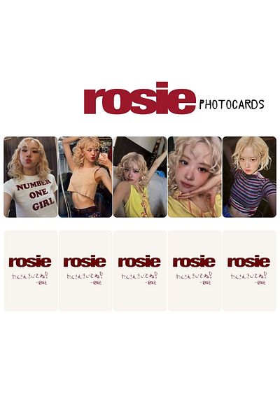 Kpop Dünyasi مجموعة بطاقات الصور POB باللون الوردي الوردي ''Rosie''
