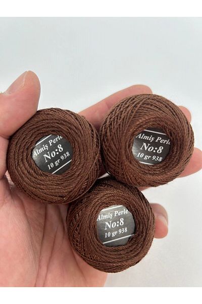 ALMİŞ Almiş Perle Etamine-Cross Stitch Σετ 10 κλωστών (10 Gr-No:8) Καφέ Αποχρώσεις