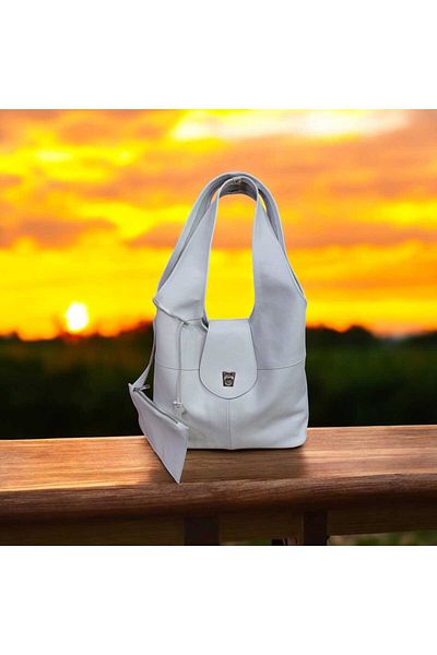 Veskemann Randy Covered Genuine Leather White Shoulder Bag