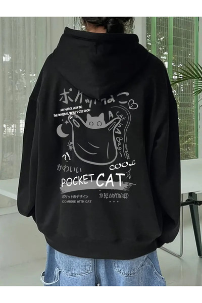 Frisson Άνετο φούτερ με κουκούλα και τσέπη καγκουρό με στάμπα κινουμένων σχεδ...