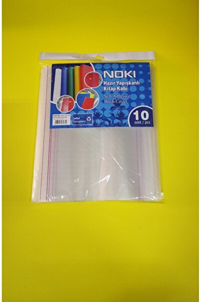 Noki MEB Okul Kitapları İçin Şeffaf Düz Renk Hazır Yapışkanlı Kitap Kabı (10 ...
