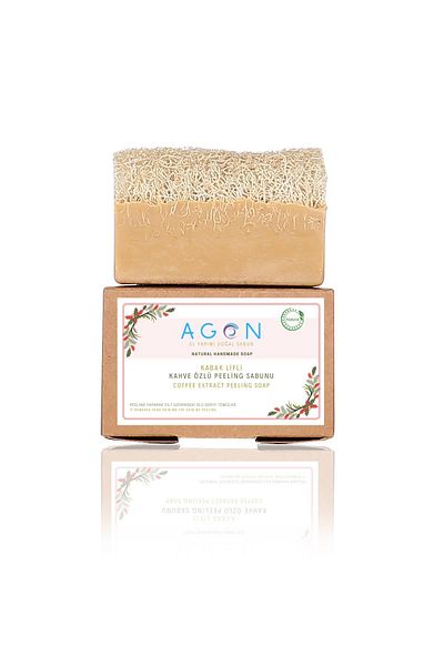 Agon 120 g Coffee Color Natural Pumpkin Fiber Handmade Peeling Soap