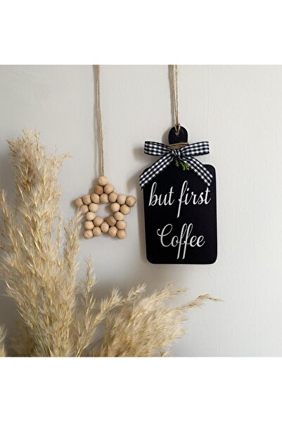 SSCglow Kahve Köşesi Süsü İskandinav Tarzı Mutfak Dolap  & Ahşap Yıldız 2'li ...