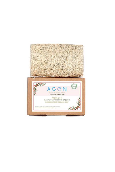 Agon 120 g Coffee Color Natural Pumpkin Fiber Handmade Peeling Soap