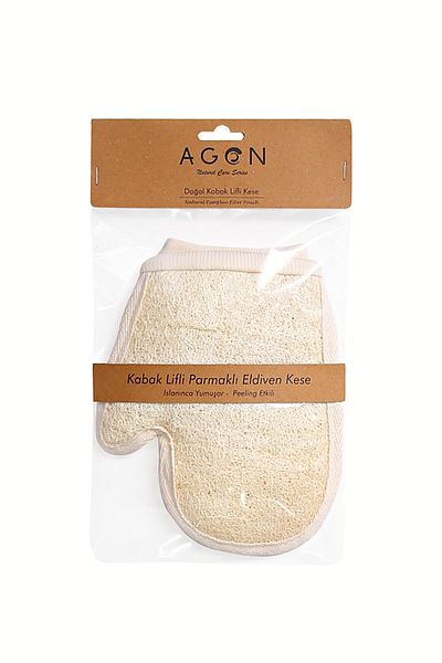 Agon Pumpkin Fiber Bath & Shower Gloves Body Washcloth