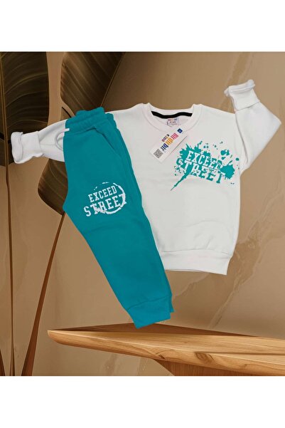 Butik Erkek Çocuk 3 Iplik Baskılı Kışlık Eşofman Takımı