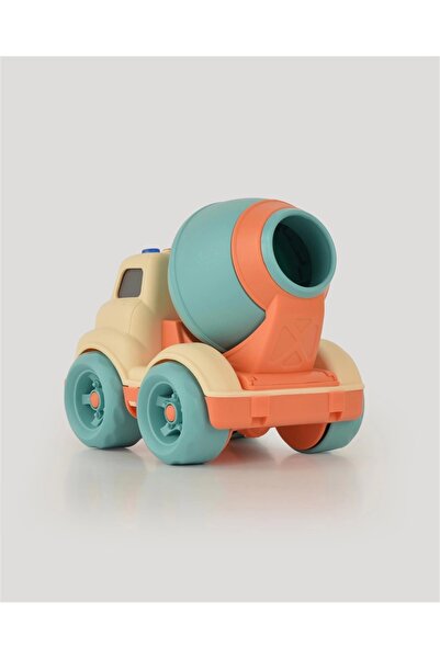 Doğan Oyuncak Dünyası Luxury beige sound and light mini mixer - plastic mixer - unbreakable toy - unbreakable cement mixer -