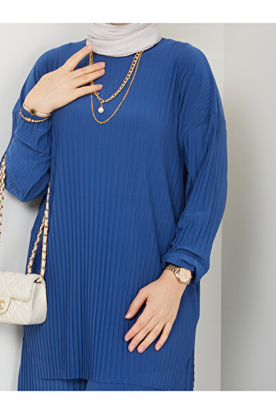 MODAMÜNASİP Νέα σεζόν Σετ παντελόνι και τουνίκ με κομψή φούστα με αυτοπτιλισμένο στυλ