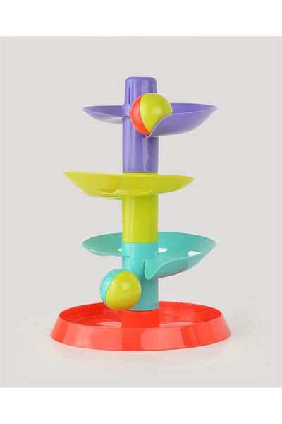 Doğan Oyuncak Dünyası Colorful Ball Rolling Tower - Ladder Game - Unbreakable Toy - Unbreakable Baby Toy - Ball Rotated