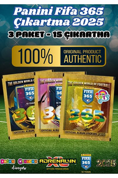 Doğan Oyuncak Dünyası Panini Fifa 365 2025 - Trading Player Card with 3 Pack Football Player Stickers