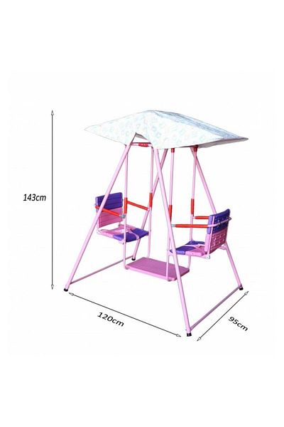 ALBADER Double Seater Baby Swing Set with Safety belt, Stand and Foot rest, Kids Swing