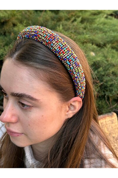 ByMerve BYM 2021 Full Rhinestone Mix Μικτό Χρώμα Κορώνα Βραδινό Φόρεμα Αξεσου...