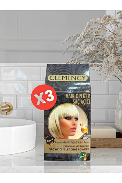Clemency Bitkisel Içerikli Saç Açıcı Set 30 gr Toz Açıcı Orial 60 ml 40 Volum Oksidan X 3 Adet