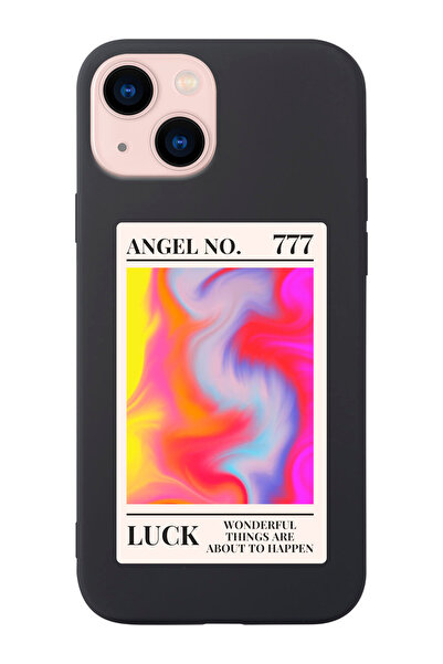 shoptocase iPhone 14/13 Uyumlu Luck Manifest Desenli Siyah Lansman Telefon Kı...