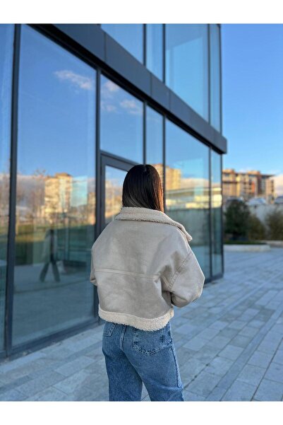 MİS MODA ΓΥΝΑΙΚΕΙΟ ΠΑΛΤΟ ΑΠΟ ΔΕΡΜΑ NUBUCK ΜΕ ΕΠΕΞΕΡΓΑΣΜΕΝΟ ΕΞΩΤΕΡΙΚΟ ΚΑΤΑΣΤΡΟΦΟ