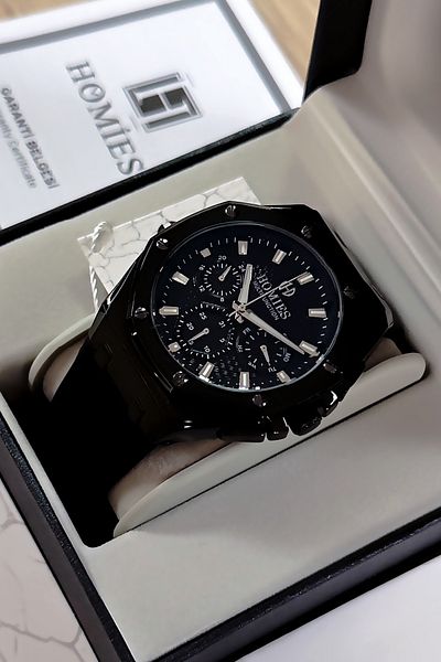 Homies Men's Wrist Watch - Black Color, Silicone Band, Gift Bracelet Hme2058C4