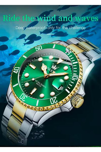OLEVS Master Two Color Unique Insize Iconic Steel Men's Wristwatch