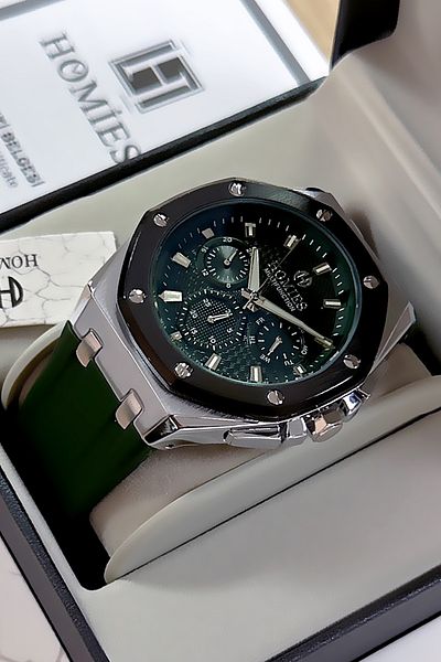 Homies Green Men's Wrist Watch and Gift Bracelet with Silicone Band - Hme2058C6