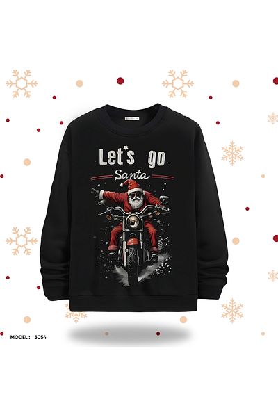 Gölge Store Santa Claus | New Year's Special Design |   Sweatshirt Slimfit Crew Neck Women Men