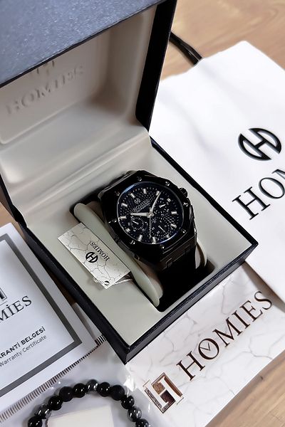 Homies Men's Wrist Watch - Black Color, Silicone Band, Gift Bracelet Hme2058C4