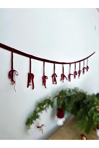 nuit Yılbaşı Süsü / Yılbaşı Ağacı Süsü / Yılbaşı Şömine Süsü / Kadife Çan Kurdele Zinciri