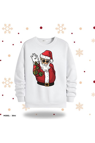 Gölge Store Santa Claus | New Year's Special Design |   Sweatshirt Slimfit Crew Neck Women Men
