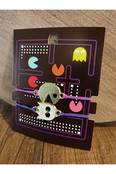 Mia Giyim Pac-Man 2'li Arkadaşlık Bilekliği Çok Renkli Ayarlanabilir İpli 2 Adet
