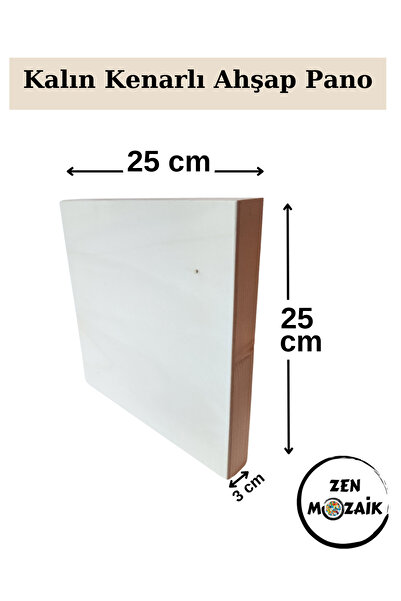Zen Mozaik Doğal Ahşap Derin Pano  - 25x25 cm