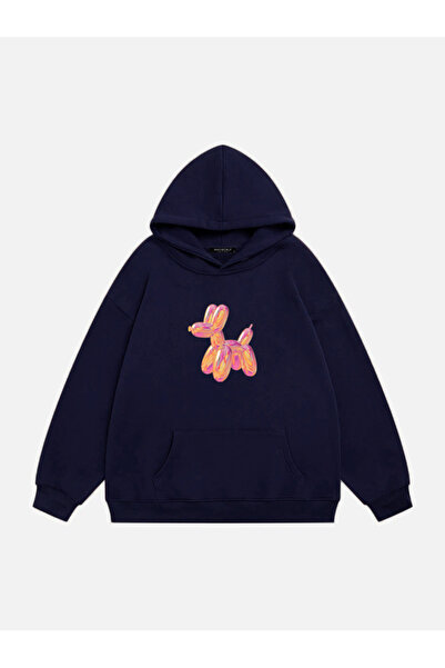 Mad&Calf Ženska majica Balloon Dog Štampano Sa kapuljačom Flis Pack Oversize ...