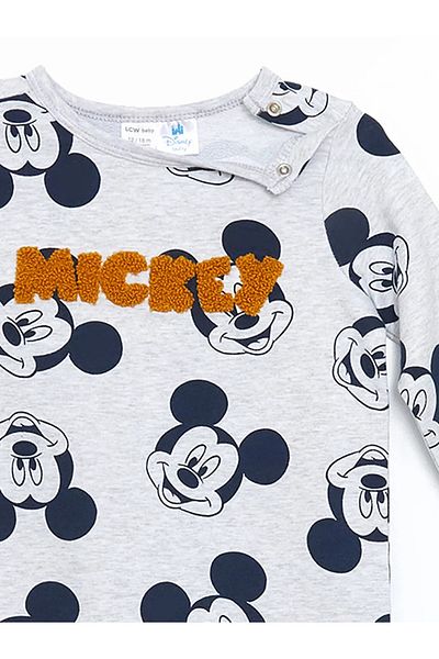 LC Waikiki Lcw Baby Mixed Crew Neck Mickey Mouse Printed Baby Boy Romper