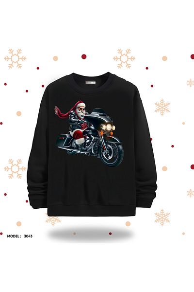 Gölge Store Santa Claus | New Year's Special Design |   Sweatshirt Slimfit Crew Neck Women Men