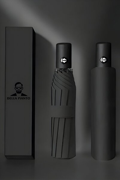 Della Pianto Fiber Telli Rüzgara Dayanıklı Tam Otomatik Siyah Şemsiye