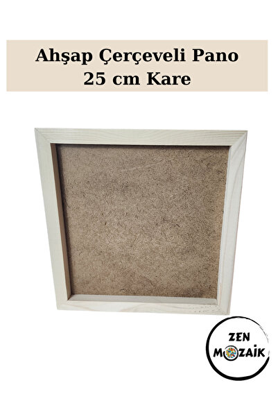 Zen Mozaik Doğal Ahşap Çerçeveli Pano  - 25x25 cm