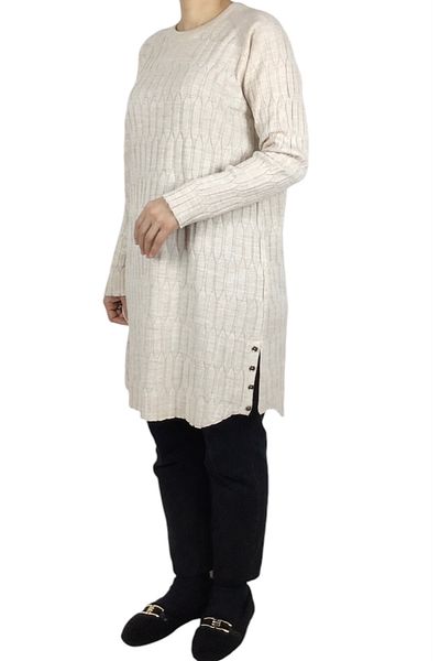 ECE GİYİM Women's Patterned Strick Tunic with Breaking Button Detail