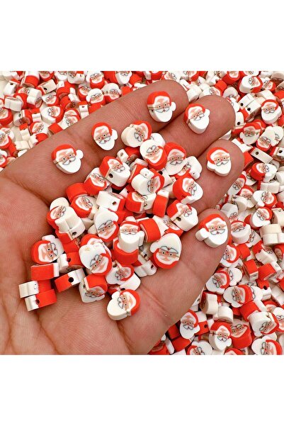 312 KONSEPT Douăzeci și cinci de mărgele Fimo de Moș Crăciun și fulgi de zăpadă, accesoriu pentru brățară de bijuterii de 10 mm