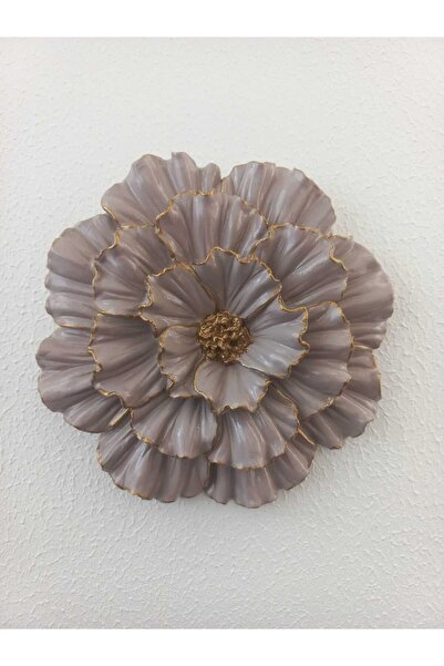 ZE DEKORASYON Dekoratif Duvar ve masa çiçeği-Açık kahve-16.5x16.5cm